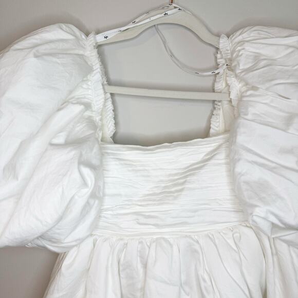 Aje Casabianca Puff Sleeve White Mini Dress Size 2 US / 6 AU NWT - Picture 9 of 10
